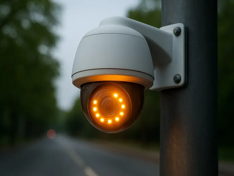 IP CCTV cameras mounted for perimeter and entry surveillance